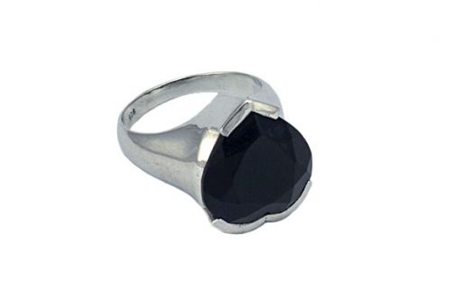 Серебряное кольцо с чёрным агатом 39446 купить в магазине Самоцветы мира
