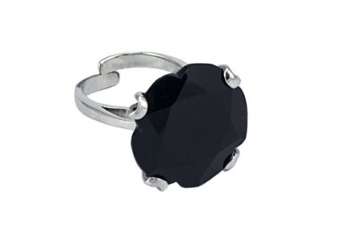 Серебряное кольцо с чёрным агатом 39448 купить в магазине Самоцветы мира