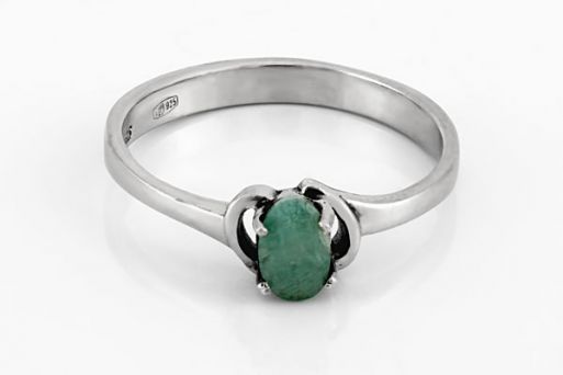 Серебряное кольцо с изумрудом 39483 купить в магазине Самоцветы мира
