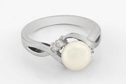 Серебряное кольцо с жемчугом 39493 купить в магазине Самоцветы мира