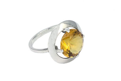 Серебряное кольцо с цитрином 39864 купить в магазине Самоцветы мира