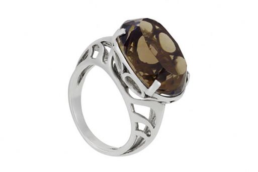 Серебряное кольцо с раухтопазом 39872 купить в магазине Самоцветы мира