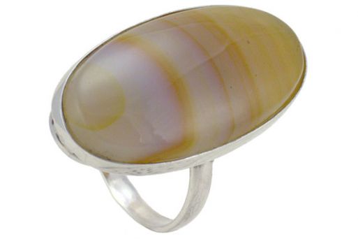 Серебряное кольцо с природным агатом 40298 купить в магазине Самоцветы мира