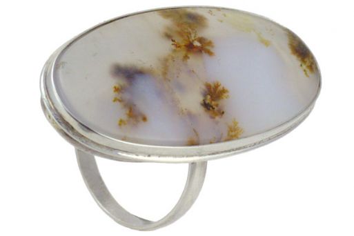 Серебряное кольцо с природным агатом 40338 купить в магазине Самоцветы мира
