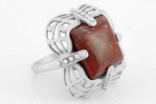 Серебряное кольцо с яшмой 41058 купить в магазине Самоцветы мира