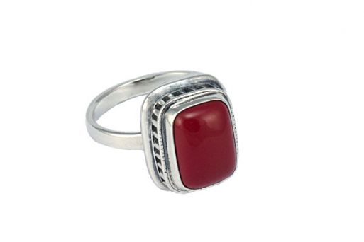 Серебряное кольцо с кораллом 41180 купить в магазине Самоцветы мира