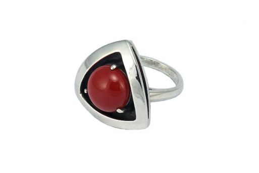 Серебряное кольцо с кораллом 41182 купить в магазине Самоцветы мира