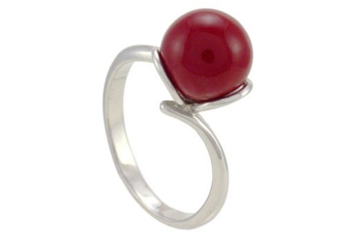Серебряное кольцо с кораллом 41203 купить в магазине Самоцветы мира