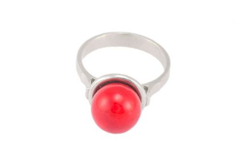 Серебряное кольцо с кораллом 41207 купить в магазине Самоцветы мира