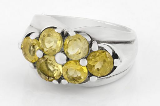 Серебряное кольцо с цитрином 41234 купить в магазине Самоцветы мира