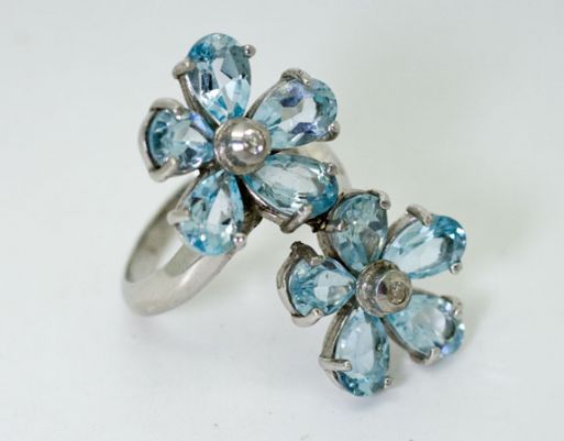 Серебряное кольцо с топазом 41328 купить в магазине Самоцветы мира