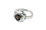 Кольцо из серебра с раухтопазом круг 7 мм 41483
