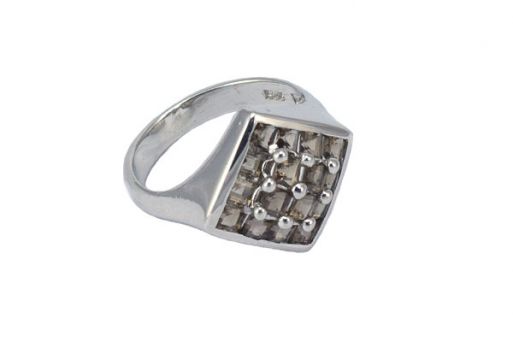 Серебряное кольцо с раухтопазом 41512 купить в магазине Самоцветы мира