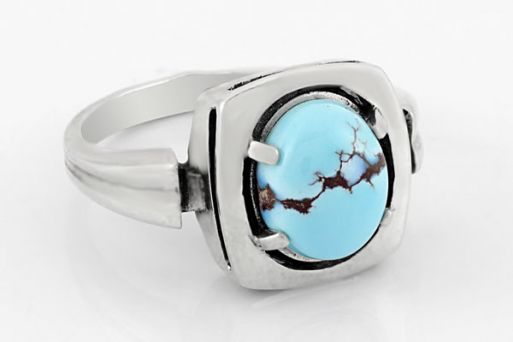 Серебряное кольцо с бирюзой 41698 купить в магазине Самоцветы мира
