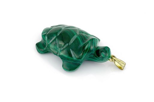 Малахитовый кулон черепаха 42273 купить в магазине Самоцветы мира