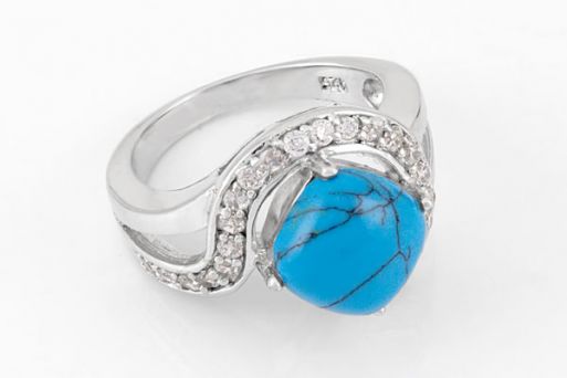 Серебряное кольцо с бирюзой 42475 купить в магазине Самоцветы мира