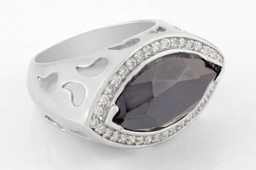 Серебряное кольцо с шпинелью и фианитами 42584 купить в магазине Самоцветы мира