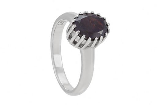 Серебряное кольцо с гранатом 42759 купить в магазине Самоцветы мира