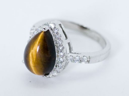  Серебряное кольцо с тигровым глазом 42855 купить в магазине Самоцветы мира