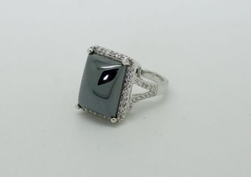 Серебряное кольцо с гематитом 43334 купить в магазине Самоцветы мира
