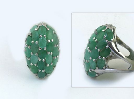 Серебряное кольцо с изумрудом 43430 купить в магазине Самоцветы мира