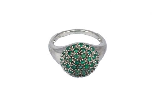 Серебряное кольцо с изумрудом 43433 купить в магазине Самоцветы мира
