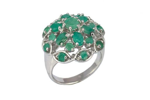 Серебряное кольцо с изумрудом 43508 купить в магазине Самоцветы мира