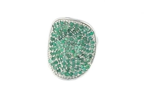 Серебряное кольцо с изумрудом 43554 купить в магазине Самоцветы мира
