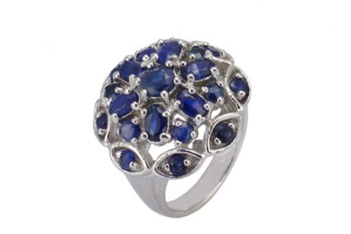 Серебряное кольцо с сапфиром 43578 купить в магазине Самоцветы мира