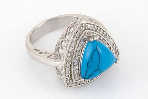 Серебряное кольцо с бирюзой 43605 купить в магазине Самоцветы мира