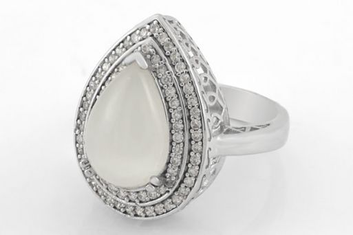 Серебряное кольцо с кошачьим глазом 43622 купить в магазине Самоцветы мира