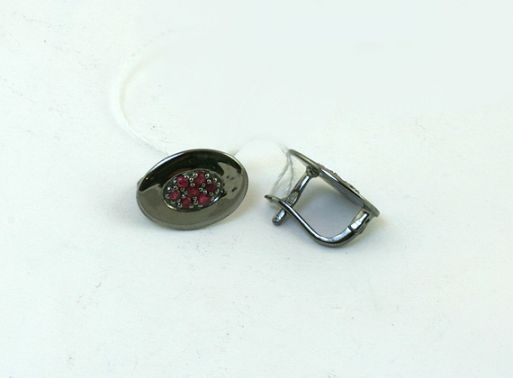 Серебряные серьги с рубином 43629 купить в магазине Самоцветы мира