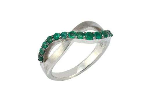 Серебряное кольцо с изумрудом 43731 купить в магазине Самоцветы мира