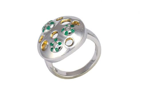 Серебряное кольцо с изумрудом 43789 купить в магазине Самоцветы мира