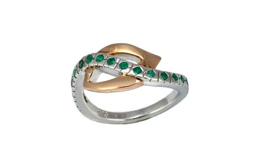 Серебряное кольцо с изумрудом 43817 купить в магазине Самоцветы мира
