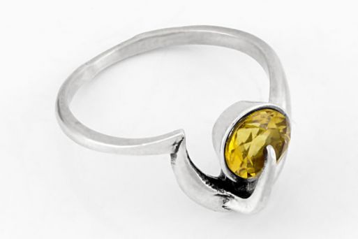 Серебряное кольцо с цитрином 44911 купить в магазине Самоцветы мира