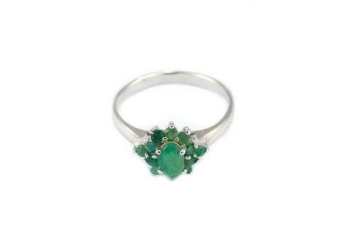 Серебряное кольцо с изумрудом 44948 купить в магазине Самоцветы мира