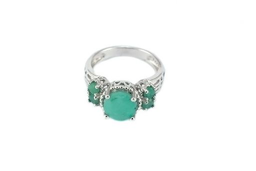 Серебряное кольцо с изумрудом 44952 купить в магазине Самоцветы мира
