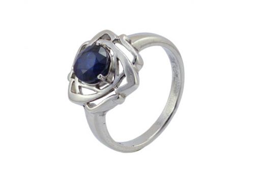 Серебряное кольцо с сапфиром 45055 купить в магазине Самоцветы мира