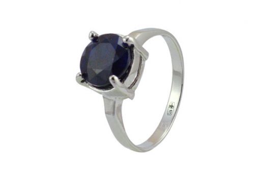 Серебряное кольцо с сапфиром 45069 купить в магазине Самоцветы мира