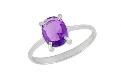 Серебряное кольцо с аметистом 45131 купить в магазине Самоцветы мира