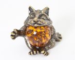 Сувенир янтарь кот  7,227-B 57227