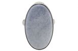 Кольцо из серебра с Кахолонгом и графитом Овал 16х28 мм 46014