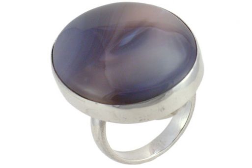 Серебряное кольцо с природным агатом 46033 купить в магазине Самоцветы мира
