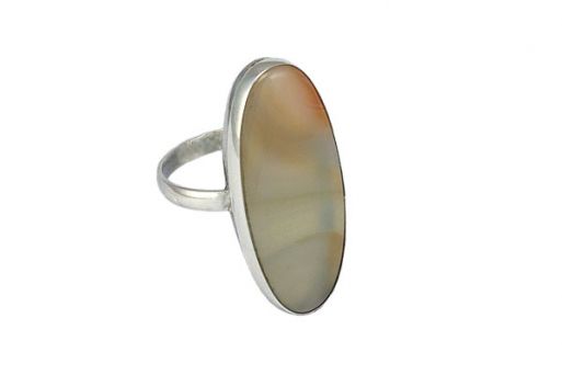 Серебряное кольцо с природным агатом 46053 купить в магазине Самоцветы мира