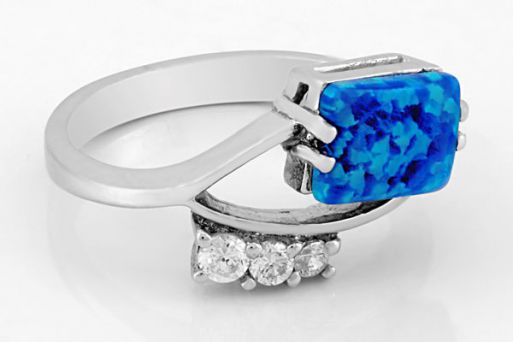 Серебряное кольцо с опалом 46386 купить в магазине Самоцветы мира