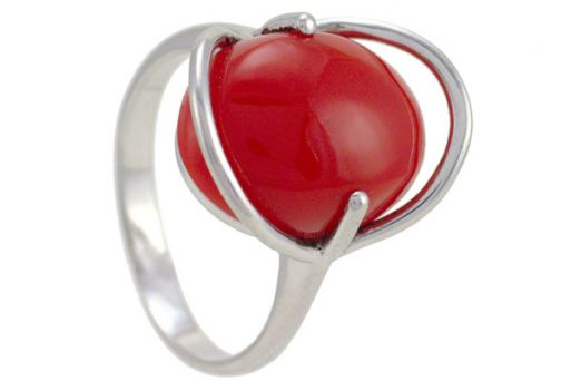Серебряное кольцо с кораллом 46475 купить в магазине Самоцветы мира