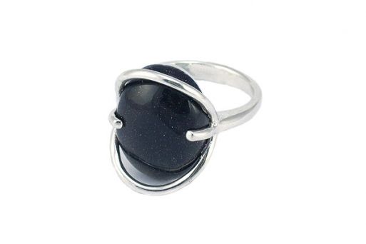 Серебряное кольцо с фиолетовым авантюрином 46560 купить в магазине Самоцветы мира