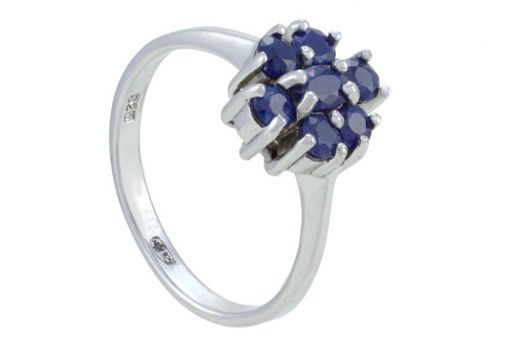 Серебряное кольцо с сапфиром 47479 купить в магазине Самоцветы мира
