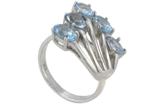 Серебряное кольцо с топазом 47495 купить в магазине Самоцветы мира